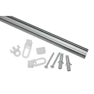 Imagen de GARDINIA Riel de Aluminio 13 mm, cortina una vía, Accesorios incluidos, Longitud: 150 cm,