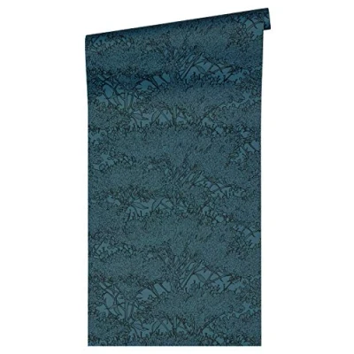 Imagen de A.S. Création Architects Paper Absolutely Chic 369726 36972 6 Papel pintado (10,05 x 0,53 m), diseño floral, color azul y negro