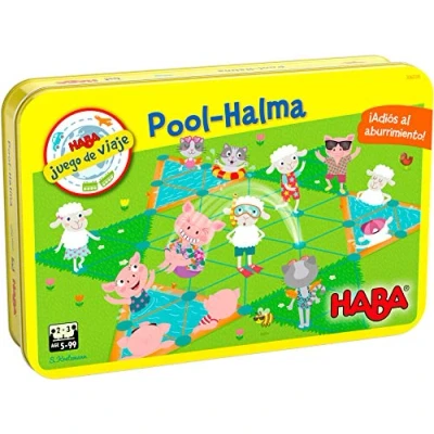 Imagen de HABA 306038 Pool Halma, Juego de Viaje en Lata. Más 5 años