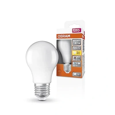 Imagen de OSRAM Lámpara LED SUPERSTAR+ CLASSIC A 40 FR casquillo E27, forma bombilla, 4,9W, 470 lm, 2700 K, luz blanca cálida, componente azul muy reducido, fatiga visual reducida, consumo energía bajo