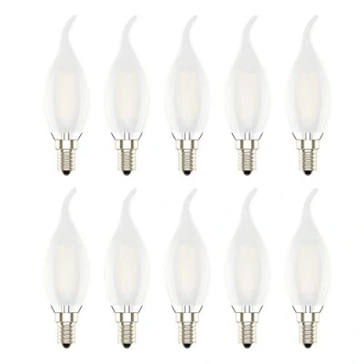 Imagen de Atesny 10 unidades Bombilla LED E14 con Filamento, 4W (equivalente a 30W), Bombillas Vela Casquillo Fino,Blanco Cálido 2700K,No Regulable