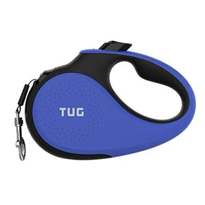 Imagen de TUG 360 Sin Enredos Correa Perro Extensible Retráctil de 5 Metros Cinta Nailons (Grande, Azul)
