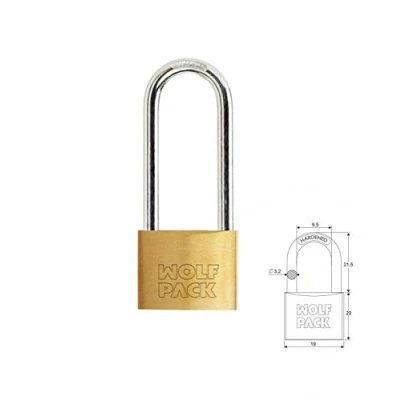 Imagen de WOLFPACK LINEA PROFESIONAL Candado Laton Arco Largo 20 mm.