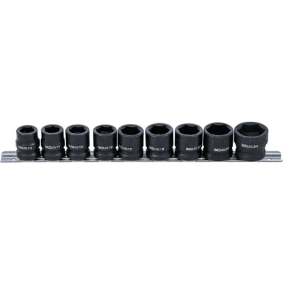 Imagen de BGS 9551 Juego de llaves vaso impacto hexagonal, extra planas entrada 12,5 mm (1/2&quot;) 13 24 9 piezas