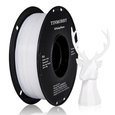 Imagen de PLA Filamento 1,75 mm, TINMORRY Materiales de Impresión 3D 1 kg Spool, Blanco