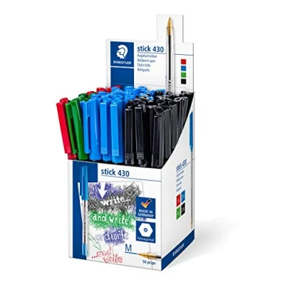 Imagen de STAEDTLER Stick 430 MS CP5 Bolígrafo (50 unidades, grosor de escritura M), colores surtidos