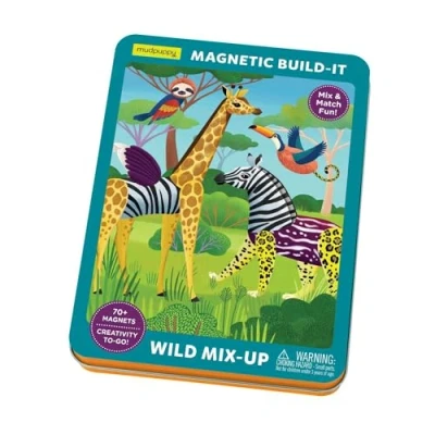 Imagen de MudPuppy Magnetic Tins/Wild Mix Up Juegos de imitación, Multicolor, 1 EA (357041)
