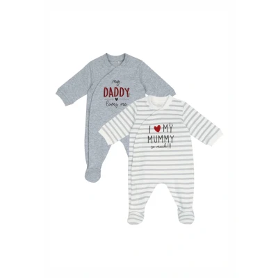 Imagen de Chicco 2 PACK Pijama de bebé para niños, Talla: 9m, Grey