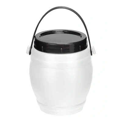 Imagen de Garronda 1,5 litros Contenedor con Tapa, Barril de Agua Boca Ancha, Plástico BPA Libre, Ideal para Almacenamiento y Piensos, Caja Transporte Resistente GD 0086, Blanco