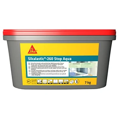 Imagen de SIKA Membrana impermeabilizante Sikalastic 260 Stop Agua gris claro Lista al uso para aplicar en baños y duchas Secado rápido 7 kg