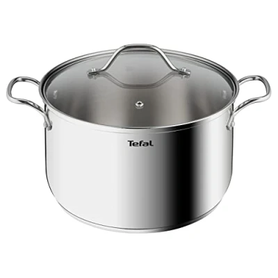 Imagen de Tefal Intuition XL Olla grande (acero inoxidable, 26 cm, 6,5 L, inducción, 5 años de garantía, acero inoxidable 18/10, primera calidad, talla XL, asas resistentes, tapa cristal B8646304