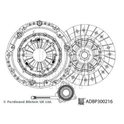 Imagen de BLUE PRINT ADBP300216 Kit de Embrague tres piezas con desembrague central, grasa sintética 241mm AUDI: Q3, SKODA: Yeti, SEAT: Alhambra II