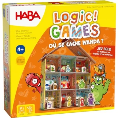 Imagen de HABA 306808 lógica Games ¿Dónde está Wanda Mesa Juegos de 60 Rompecabezas 4 años o más 306808, Color Colorido. (306808)
