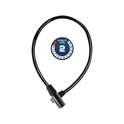 Imagen de ABUS Candado de Cable 4408K acero 65 cm longitud con revestimiento plástico para bicicletas nivel seguridad 2 Negro