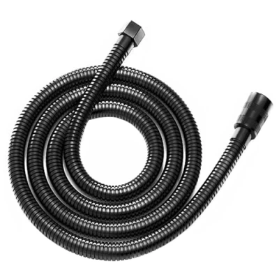 Imagen de Manguera ducha negra 200 cm acero inoxidable flexible universal anti torsion conexion 2 metros 2m