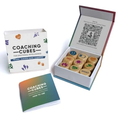 Imagen de metaFox Coaching Cubes for Emotional Intelligence 9 cubos con preguntas de entrenamiento para emociones, desarrollo personal Use como herramientas terapia, historias,