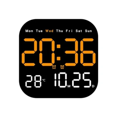 Imagen de Ctwezoikmt reloj de pared digital LED electrónico mesa, 12/24 horas, despertador remoto C