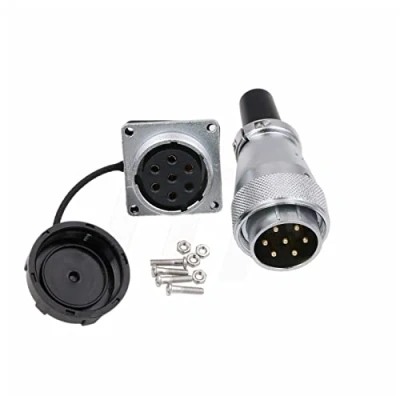 Imagen de Hangton ws28 7 pines 25a conector de alimentación a prueba polvo Industria Pesada Aviación Circular Metal Solar Coche Aplicación Exterior