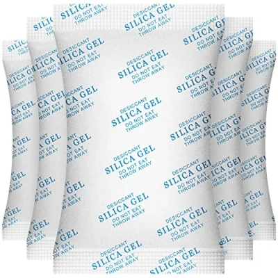 Imagen de 5 gramos (250 paquetes) de Gel sílice desecante absorbente humedad,Moisture Absorber Silica Desiccant Packets for Storage