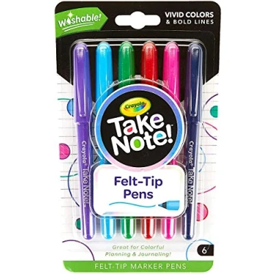 Imagen de CRAYOLA Rotuladores Lavables de Punta Fina, Imprimir Letra, Color Blanco, 6 Unidad (Paquete 1) (Goliath 58 6532)