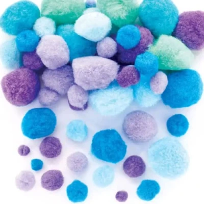 Imagen de Baker Ross AX991 Kit Pompones Sirena Paquete de 250, suministros para hacer tarjetas, accesorios manualidades, adornos manualidades