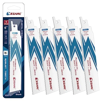 Imagen de EZARC Hojas de sierra sable R626PM+ Heavy metal para Cortes rectos precisos en 14TPI 150mm (pack 5)
