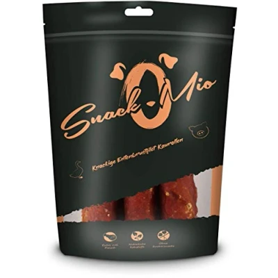 Imagen de SnackOMio Snack Premium para Perros rollito masticable crujiente de Filete pechuga Pato, sin Cereales, 1 Pack (1 x 150g)