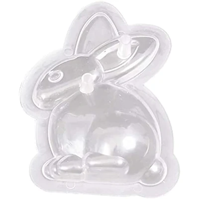 Imagen de molde de policarbonato para chocolate con forma conejo Pascua 3D, transparente, bandeja horno transparente PC, máquina dulces hecha a mano,