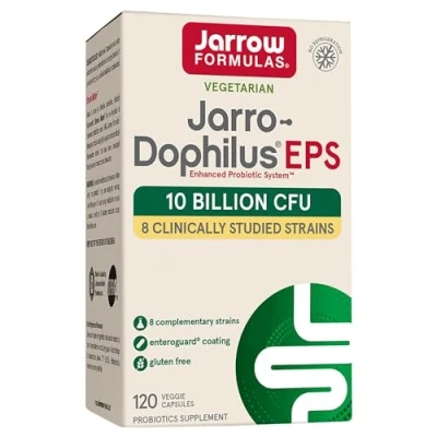 Imagen de Jarrow Formulas, Jarro Dophilus EPS, 5 Mil Millones de Cultivos Bacterianos por Cápsula, Dosis Alta, 120 Cápsulas, Probado en Laboratorio, Sin Gluten, Vegetariano, No GMO