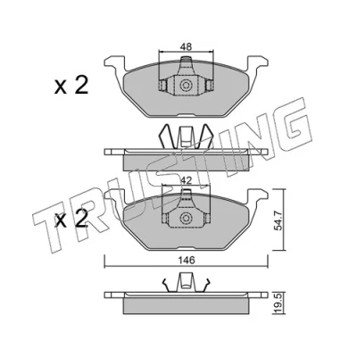 Imagen de TRUSTING 220.1 Juego de pastillas freno excl. contacto avisador desgaste, no preparado para indicador desgaste SEAT: Leon I Hatchback
