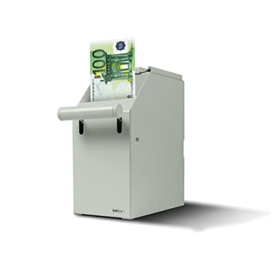 Imagen de Safescan 4100 Caja para dinero blanca que permite almacenar billetes de forma segura Almacena hasta 300 Se coloca debajo un mostrador puede instalar cerca del cajón portamonedas
