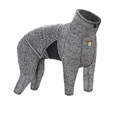 Imagen de Kurgo Stowe Capa base para perros, mameluco calentador de cuerpo, body traje recuperación, reduce la ansiedad, contiene desprendimiento, apertura correa, reflectante, negro jaspeado
