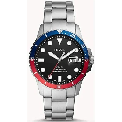 Imagen de Fossil Reloj para hombre Fb 01, movimiento de cuarzo, caja 42mm acero inoxidable plateado con correa inoxidable, FS5657
