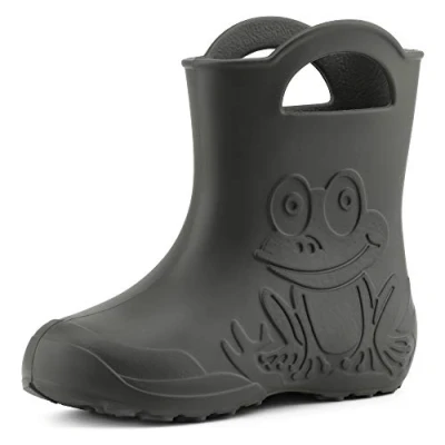 Imagen de Ladeheid Botas de Agua para Niños en EVA Unisexo Goma Impermeables y Niñas Zapatos Lluvia Infantiles Calzado LA CA 01 (Carbone, 28/29 EU)