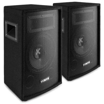 Imagen de Vonyx SL8 Set de 2 Altavoces pasivos 8 Pulgadas, Potencia Total 800W, Doble Bass Reflex, entradas Jack y Abrazadera, Asas integradas, Ideales para DJ Principiante Fiestas pequeñas