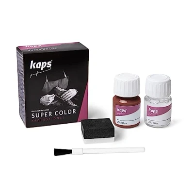 Imagen de Tinte con Imprimación para Zapatos Y Bolsos Textiles de Cuero Natural Sintético, Kaps Super Color And Preparer, 70 Colores (110 marrón)