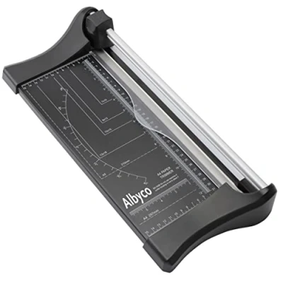 Imagen de Albyco RSA4 Cortadora de Papel A4 Guillotina Papel, Cizalla Cortar Longitud Corte 330 mm Capacidad Corte: 10 Hojas 80 g/m² Incluye Indicador Medición y Regla Negro