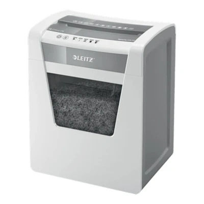 Imagen de Leitz IQ Office P5 Destructora de papel en microcorte, destruye 11 10 hojas a la vez (70 80 gms), papelera 23 L, blanco, 80021000