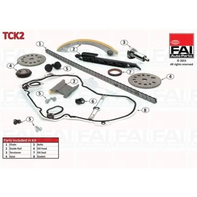 Imagen de FAI AutoParts TCK2 Juego de Cadena distribución con juntas, ruedas dentadas Símplex, pasadores OPEL: Vectra B CC, Astra G Coupé