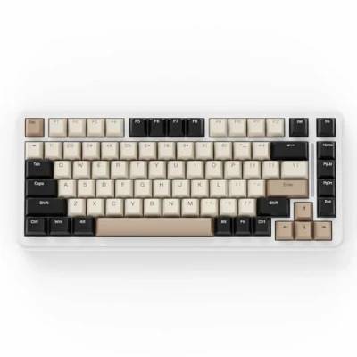 Imagen de ATTACK SHARK M86 Teclado Mecánico Gasket, para Juegos RGB Inalámbrico Tri Mode (BT/2.4G/USB C) al 75%, Intercambiable en Caliente, Interruptores Lineales, 4000mAh Queso Blanco