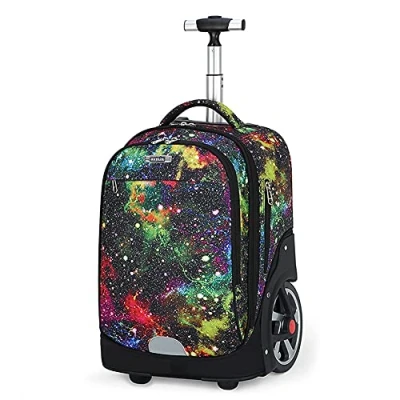 Imagen de ANSIEDIO Mochilas Escolares con Ruedas, Mochila Escolar para Niños Rueda Gran Capacidad Maleta Infantil Caja Trolley (Cielo Estrellado)