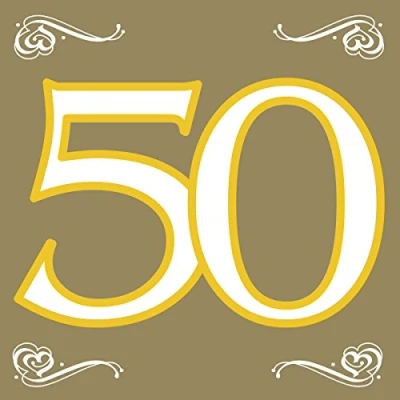 Imagen de Folat B.V 50 Servilletas Cumpleaños/Aniversario Oro 33x33 cm 20 piezas, Color dorado (07761)