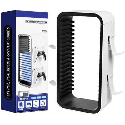 Imagen de MatoSan Torre de Discos para PS5 PS4 Xbox Nintendo Switch Juegos Memoria 18 Accesorios Consola Playstation 5 Que ahorran Espacio Soporte con Controlador