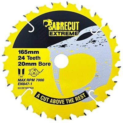 Imagen de 1 hoja de sierra circular SCCSF165CR24 SabreCut 165 mm, 24 T x 20 mm