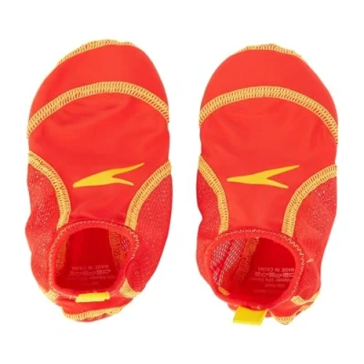 Imagen de Speedo Junior Pool Socks Unisex, Lava Red/Gris/Empire Yellow, 10 13