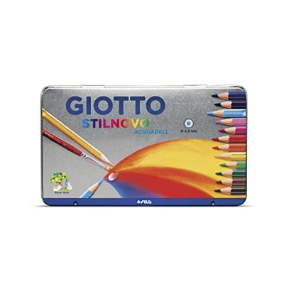 Imagen de Giotto Stilnovo Acquarell Lápices de Colores Acuarelables, Estuche Metal 12 Uds.