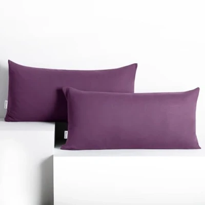 Imagen de DecoKing 2 Fundas de Almohada 40 x 80 cm algodón con Cremallera Ciruela ámbar