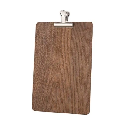 Imagen de Chalkboards UK Portapapeles con Clip Plateado Desmontable, Madera, Roble Oscuro, A4 (34 x 24 1cm)