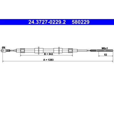 Imagen de ATE 24.3727 0229.2 Cable de Freno Mano 1283