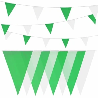 Imagen de Heku 20 banderines Impermeables, Color Verde y Blanco, 10 m (30731 17)